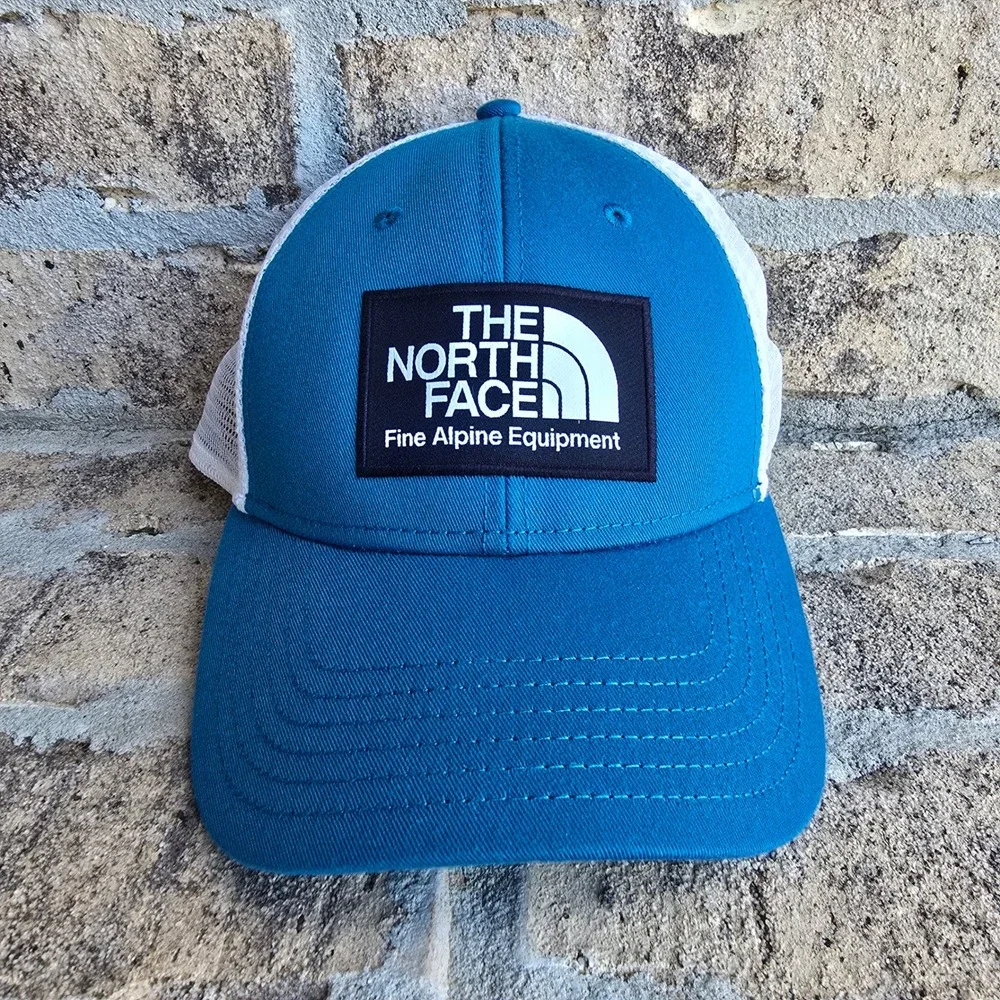 The North Face Fine Alpine Equipment Blue Mesh Trucker Snapback Hat One Size